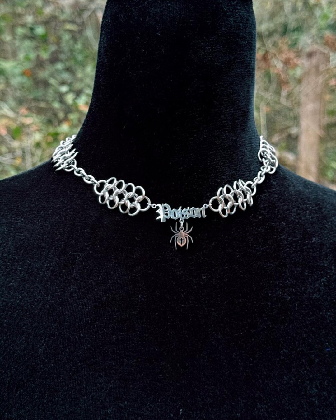 Pink Spider Chain Poison Stainless Steel Spider Chainmail Necklace - Etsy