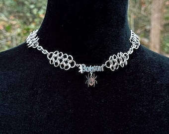 Naszyjnik kolczugowy z trującą stalą nierdzewną w kształcie pająka