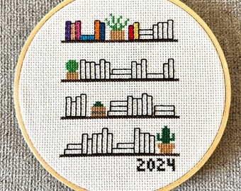 48 Book Cross Stitch Reading Goal Tracker