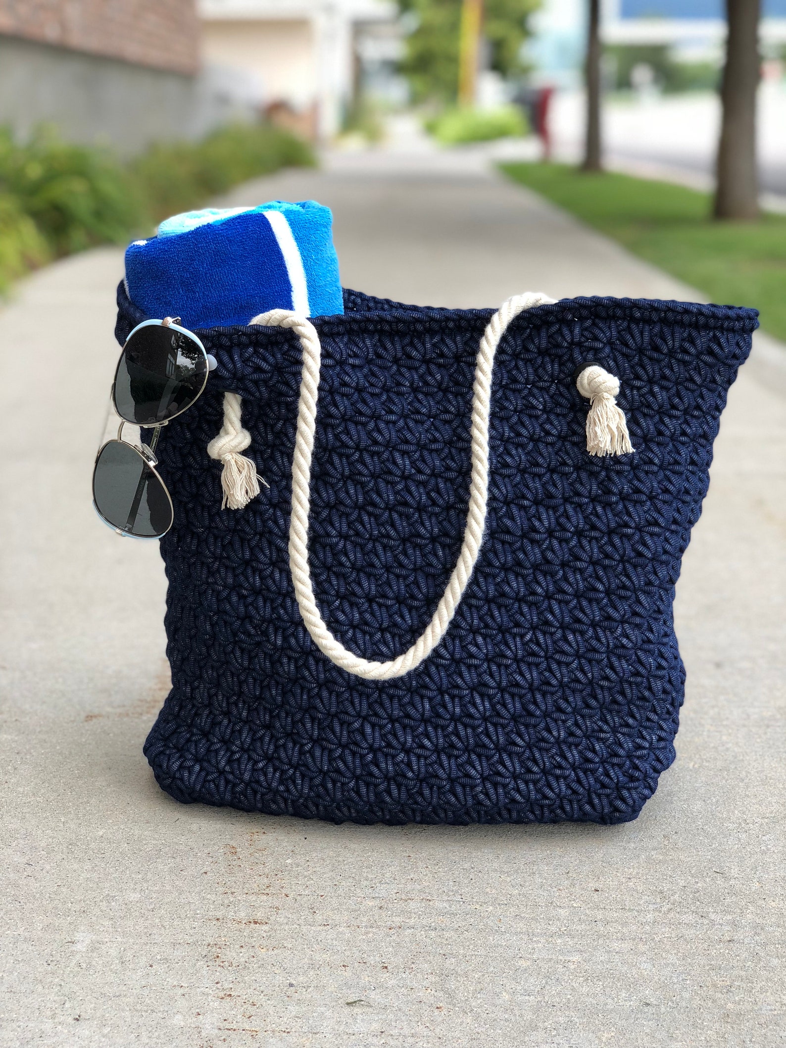 Outdoor Yarn Beach Bag - Etsy