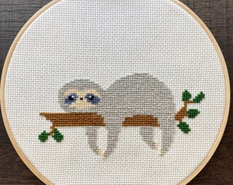 Sloth Funny Cross Stitch Pattern – Easy Stitch