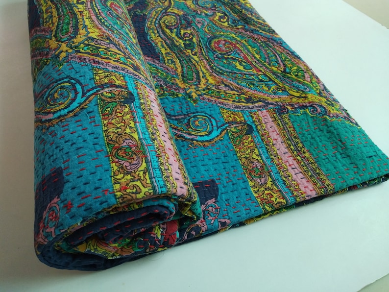 Bani Thani Print Bed cover Hand made kantha bed sheet Bed cover in Double size Rukman55