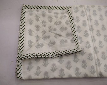 Block Print Cotton Dohar Quilt: Jaipuri Handicraft AC Blanket