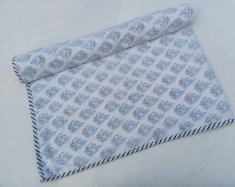 Whitish Quilt Sanganeri Prints Muslin Dohar Summer Quilt AC Quilt indian Queen size Baby Dohar Organic Cotton AC Qult B12