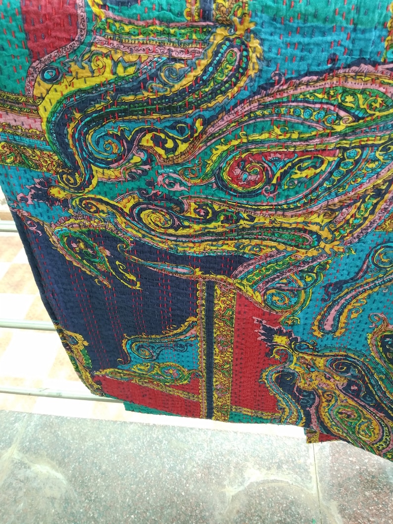 Bani Thani Print Bed cover Hand made kantha bed sheet Bed cover in Double size Rukman55