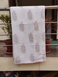 Hand Block Printed Cotton Dohar: Queen AC Quilt, Muslin Blanket