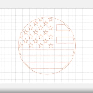 Round American Flag SVG