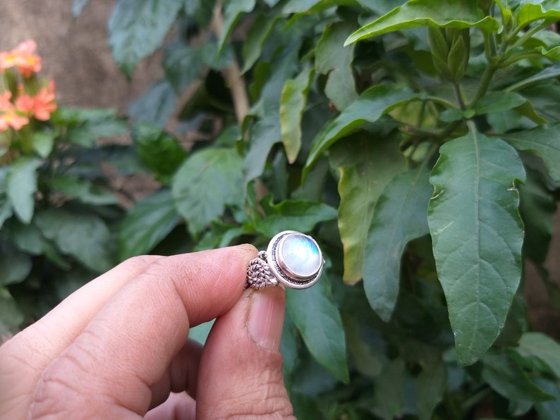 moonstone jewelry Rainbow Moonstone ring,925 silver ring moonstone silver ring handmade silver ring gemstone ring sterling silver ring