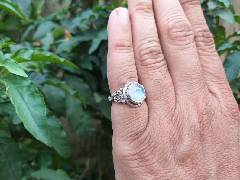 moonstone jewelry Rainbow Moonstone ring,925 silver ring moonstone silver ring handmade silver ring gemstone ring sterling silver ring