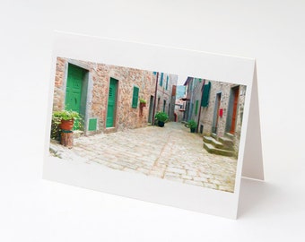 Greeting Card - Tuscan Village Street, Stiappa