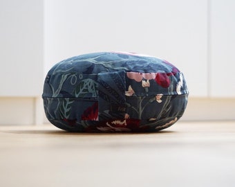 Kinder Yogakissen Meditationskissen Pouf Blumen bunt Ikeastoff Ikea Dinkelspelzfüllung