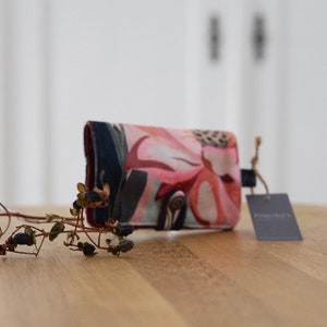 Schnupftuchetui Taschentuchtasche Taschentuch Etui Taschen Samt exotisch bunt Blümchen