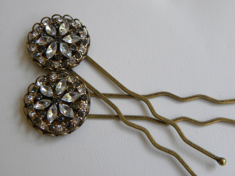 Hair Bobby Pins Rhinestone Hair Pins Victorian Hair Bobby Etsy