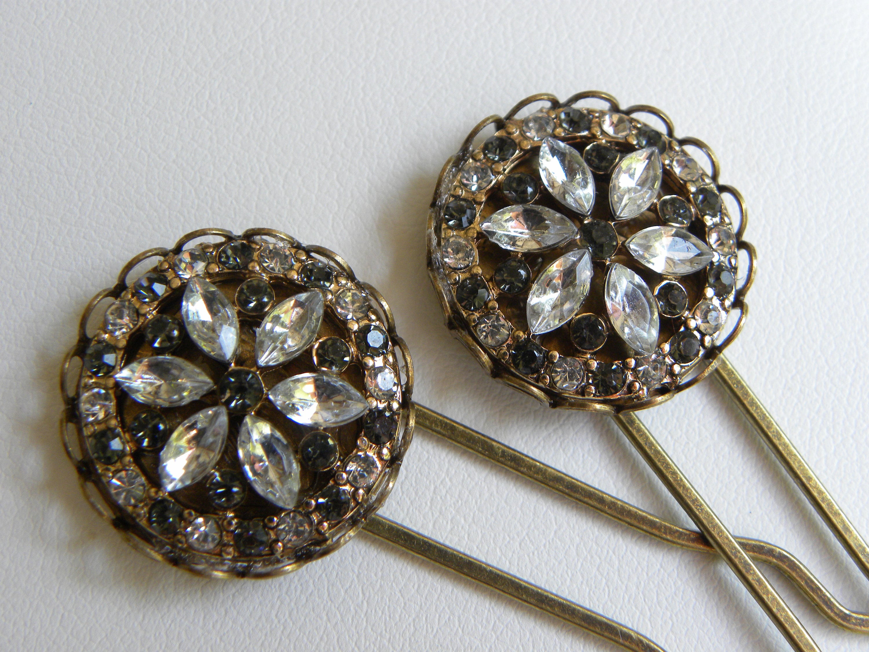 Hair Bobby Pins Rhinestone Hair Pins Victorian Hair Bobby Etsy