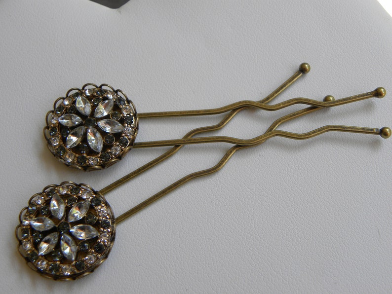 Hair Bobby Pins Rhinestone Hair Pins Victorian Hair Bobby Etsy