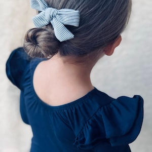 NAVY flutter long sleeve leotard, Fall, Winter
