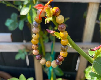 Mookaite Jasper Genuine Bracelet ~ 7 Inches ~ 8mm Round Beads