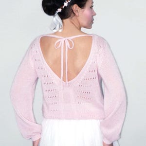 Rose sweater, bridal sweater, mohair sweater, wedding sweater made of soft mohair, silk and cotton