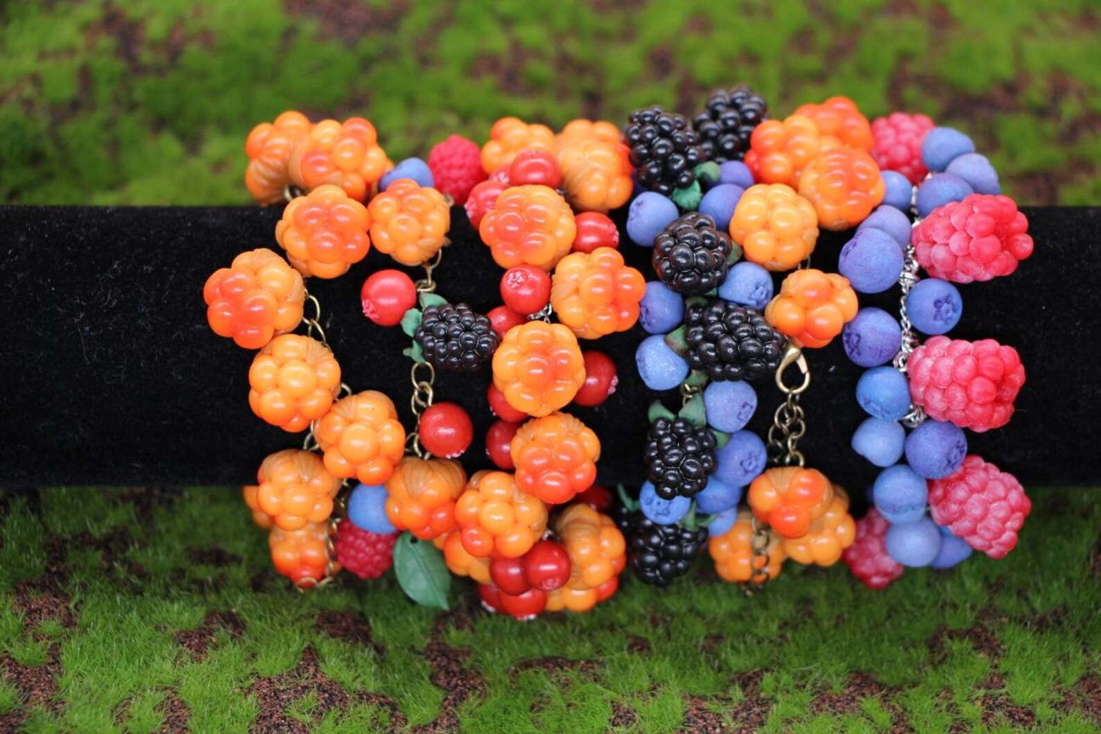 Cloudberry bracelet Fimo jewelry Blackberry Raspberry Etsy