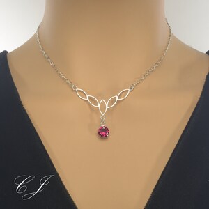 Dazzling Ruby Necklace: Handmade, Sterling Silver Pendant