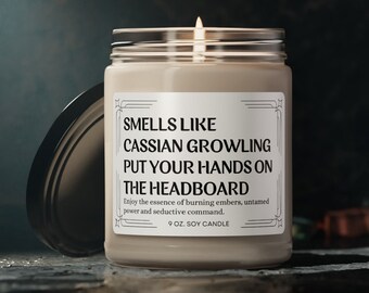 Vela Cassian / Regalo para fans de ACOTAR, vela de soja literaria y seductora
