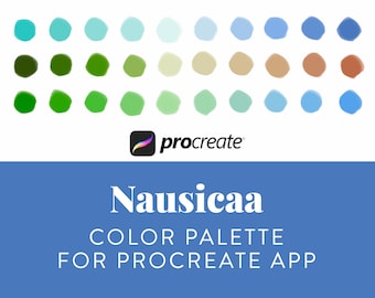 Paleta de colores Nausicaä Earth Tones / Muestra de la aplicación Procreate (Descarga digital)
