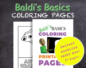 Páginas para colorear de Baldi's Basics / PDF imprimible, dibujadas a mano (descarga digital)