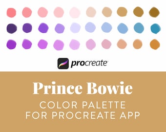 Paleta de colores Prince Bowie para Procreate: 30 colores mágicos rebeldes (descarga digital)