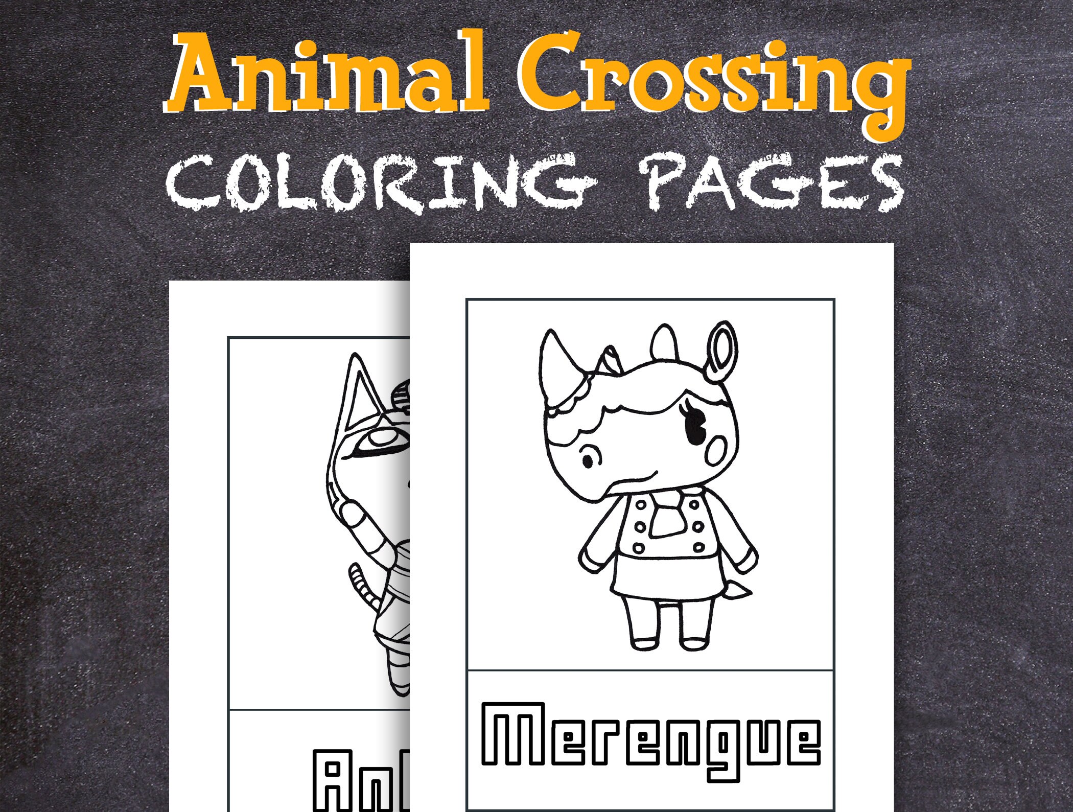 animal crossing coloring pages new horizon colouring pages etsy