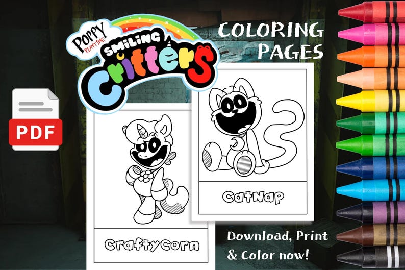 Smiling Critters Coloring Pages | Poppy Playtime Characters (PDF ...