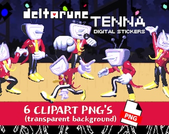 Imágenes prediseñadas de Tenna Deltarune en formato PNG / Fondo transparente / Pegatinas digitales / Descarga instantánea