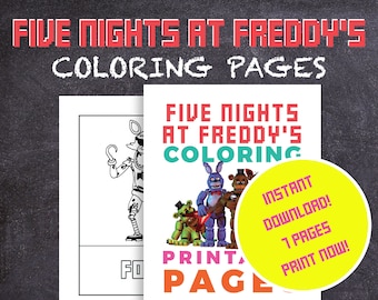 Dibujos para colorear de FNAF / Libro para colorear para adultos, dibujado a mano (Descarga PDF)