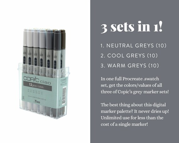 Copic : Marker Set : Cool Grey : Set of 12