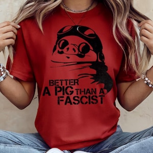 Porco Rosso Politiskt Statement T-shirt | Antifascistisk T-shirt