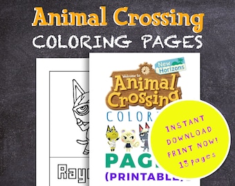 Libro para colorear de Animal Crossing / Personajes de ACNH dibujados a mano (Descarga en PDF)