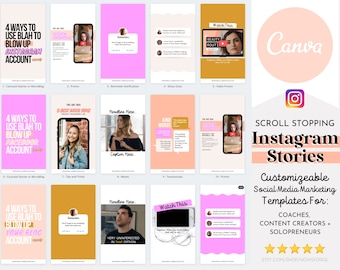 Boho Instagram Story Templates | Editable Canva Kit