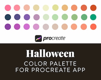 Paleta de colores de Halloween para Procreate / Set de 30 muestras (Descarga digital)
