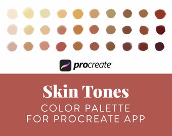 Paleta de tonos de piel Procreate: 30 colores diversos (descarga digital)