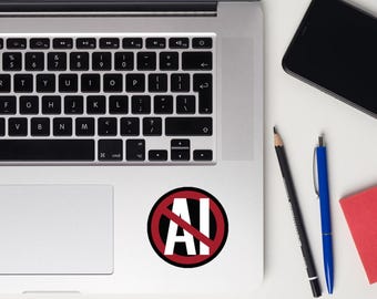 Anti AI Sticker | Human-Made Art Protest Vinyl Decal