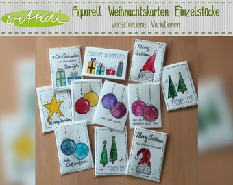 Weihnachtskarten Aquarell Etsy