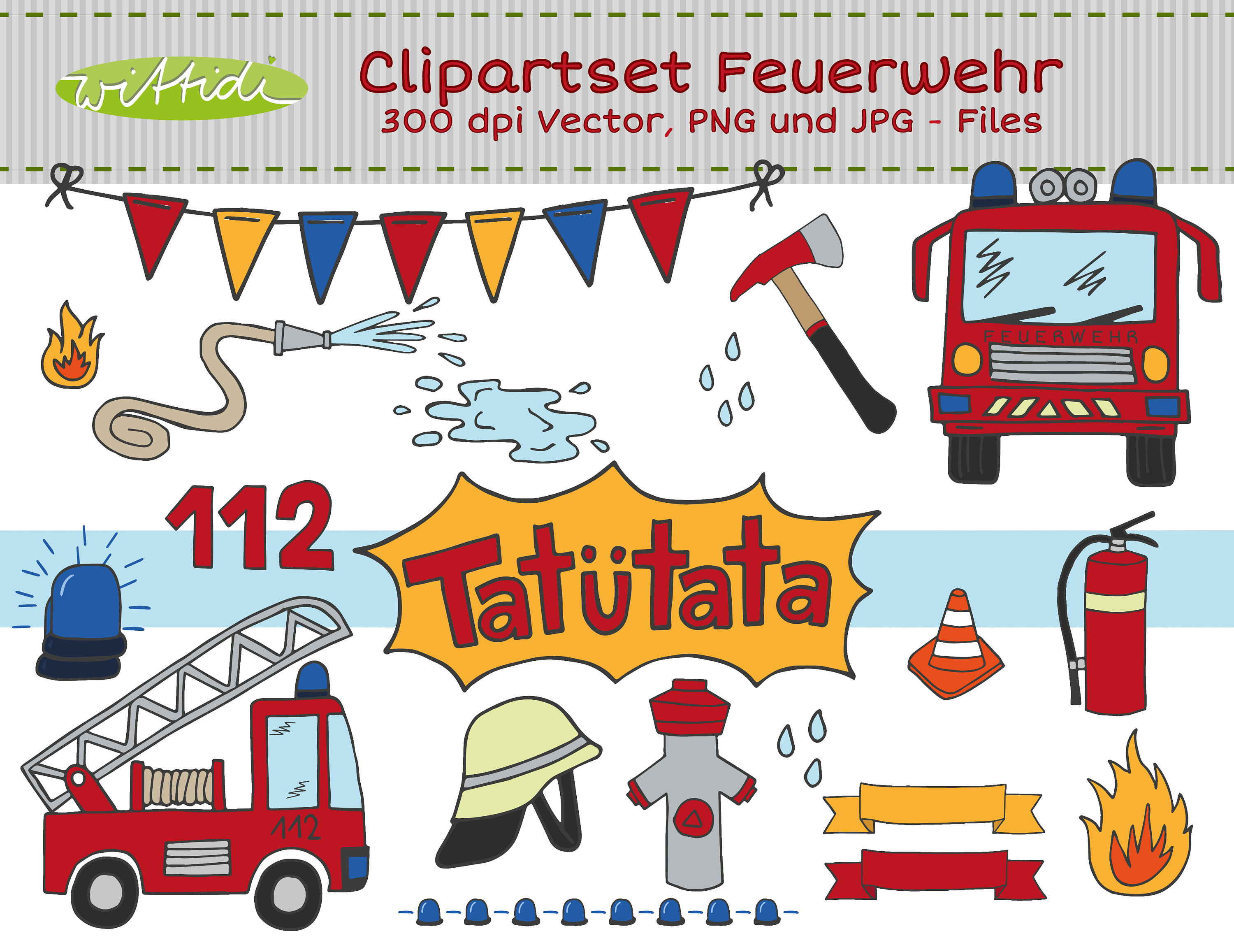 Tatütata, die Feuerwehr ist da! Kostenlose Ausmalbilder Feuerwehr für kleine Helden