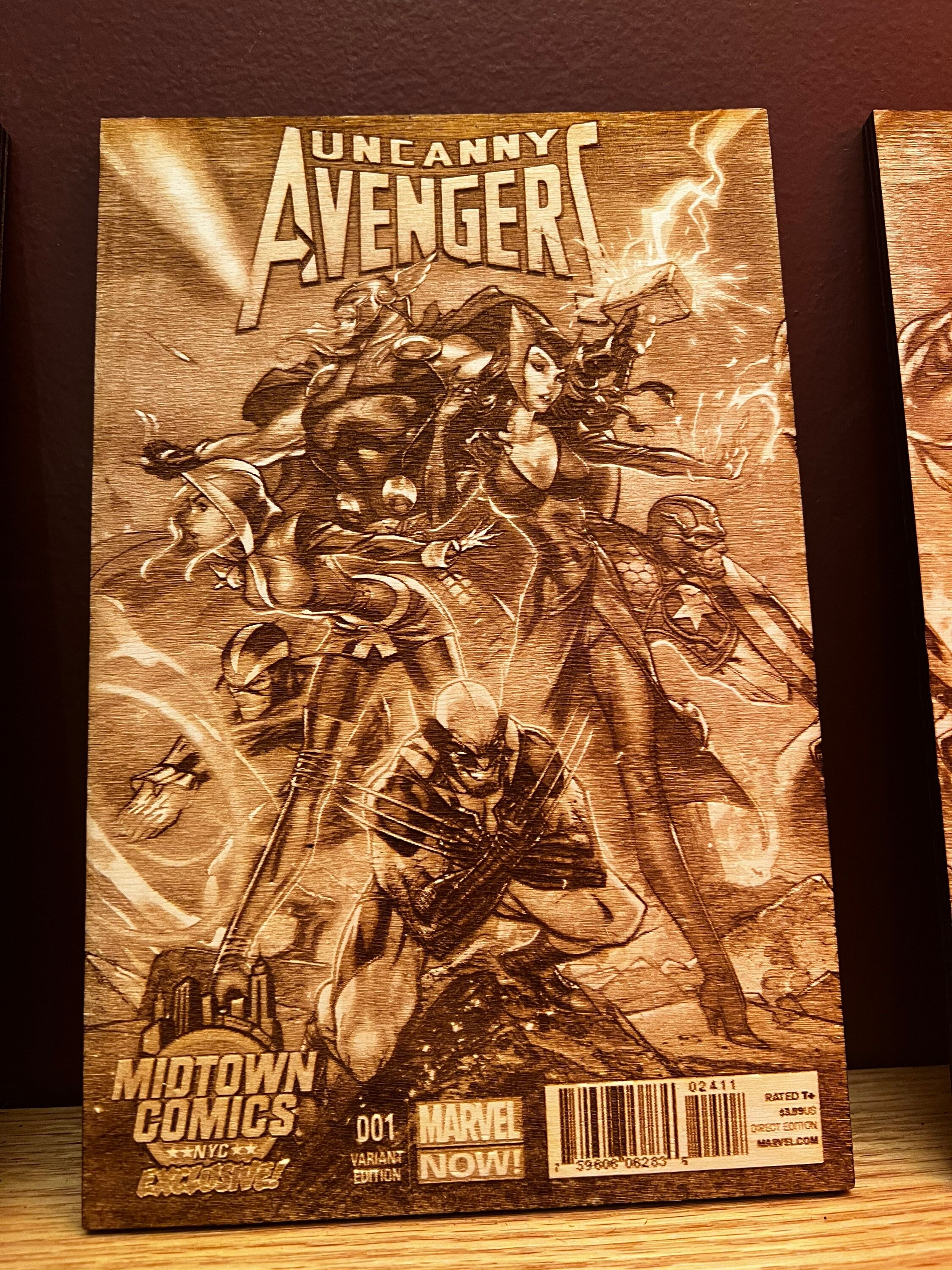 Embossed Comic Cover X-men and Avengers Laser Engraved Wood Comic Book Cover Art - Etsy