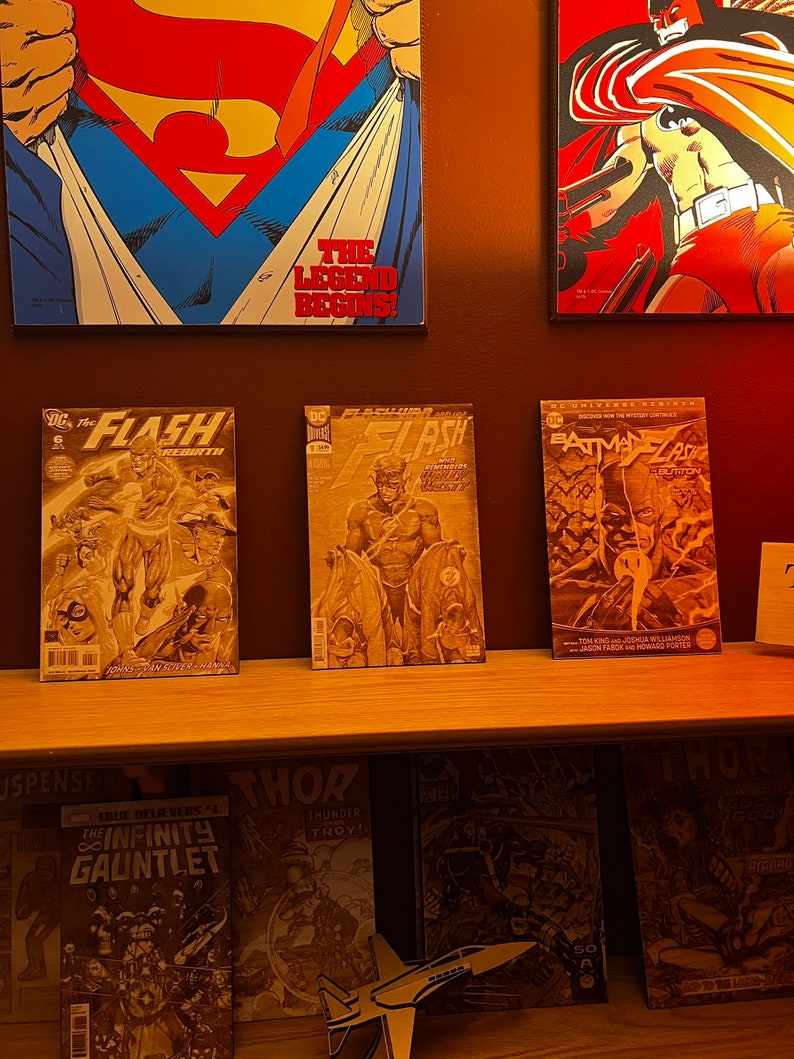 The Flash Laser Engraved Comic Book Cover Art Etsy