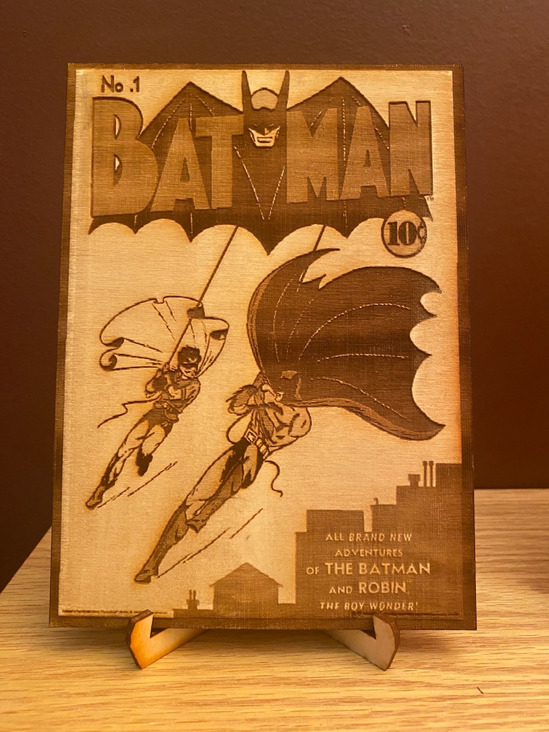 Laser engraved comic book cover art set of 3 Etsy