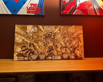 X-Men and Avengers Laser engraved wood comic book cover art