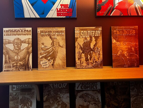 Embossed Comic Cover The Boys Laser Engraved Comic Book Cover Art Set of 4 - Etsy