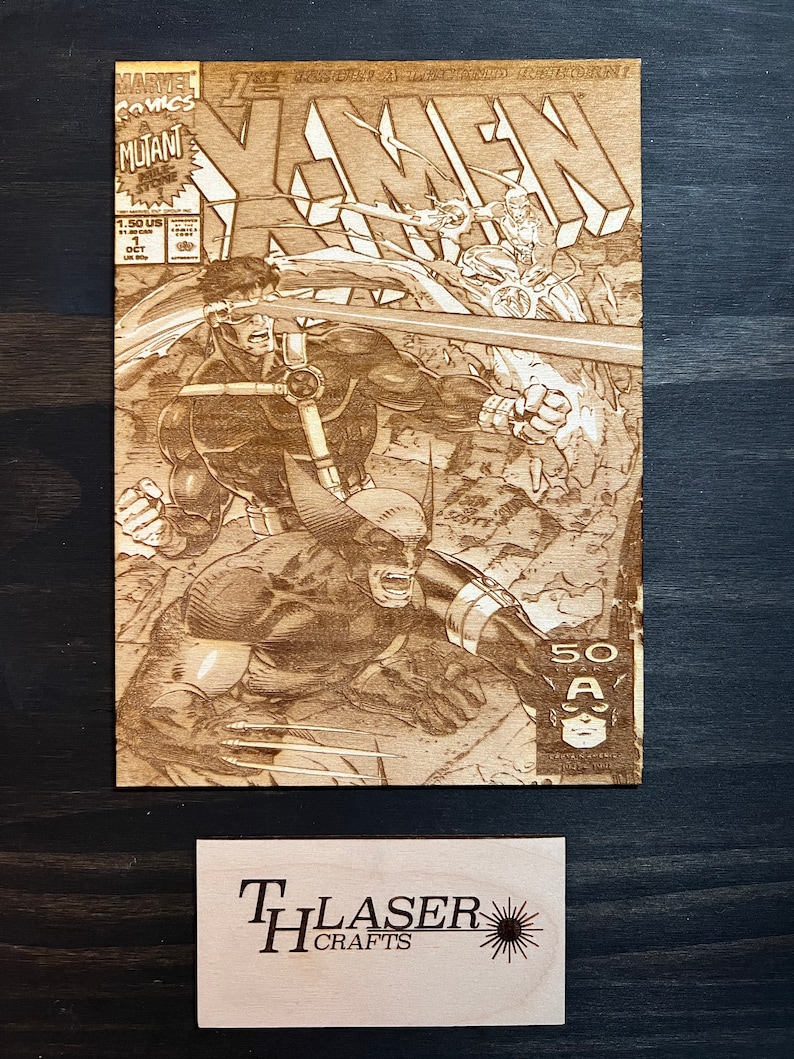 Embossed Comic Cover Marvel X-men Laser Engraved Comic Book Cover Art Set of 4 - Etsy