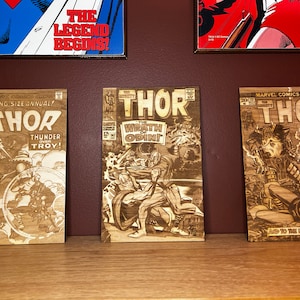 Thor laser engraved comic book cover