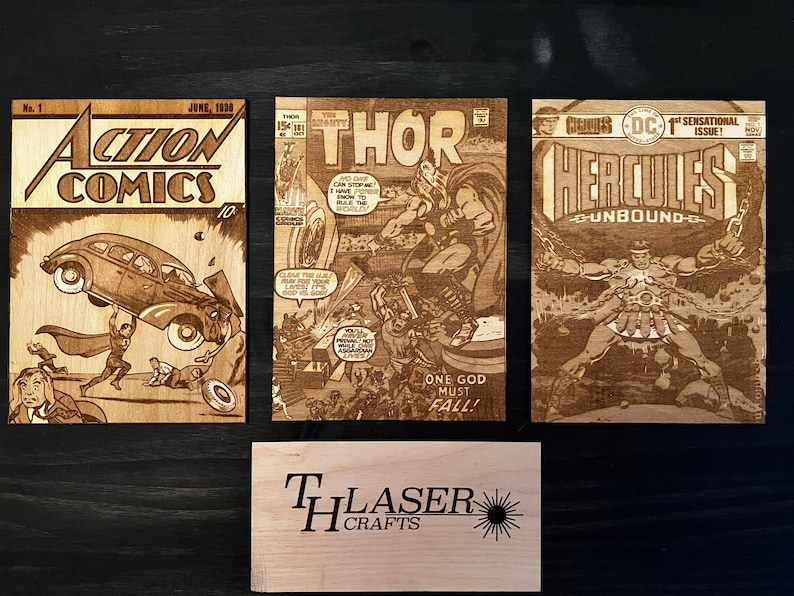 Laser Engraved Comic Book Cover Art Etsy