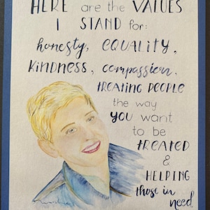 Cita inspiradora de Ellen Degeneres - tarjeta de notas